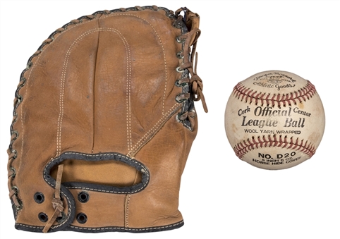 Lot of (2) Draper Maynard Baseball Glove and Ball in Original Box 